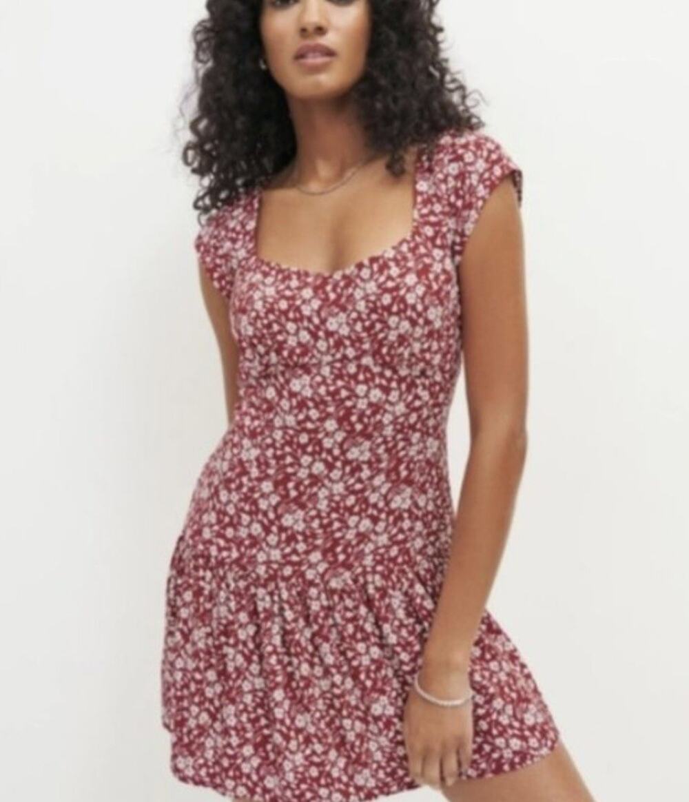 Reformation Olencia Floral Mini Dress in Flower Girl Print, Size 10